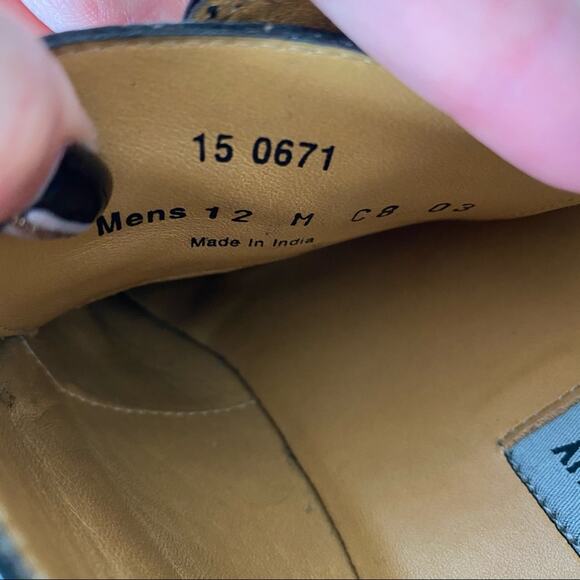 JOHNSTON & MURPHY Black Deer Leather Oxford Dress Shoe size Men’s 12 - Picture 8 of 8